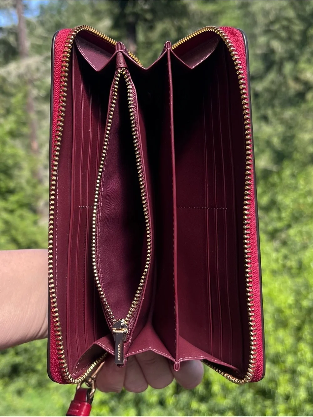 Coach long zip